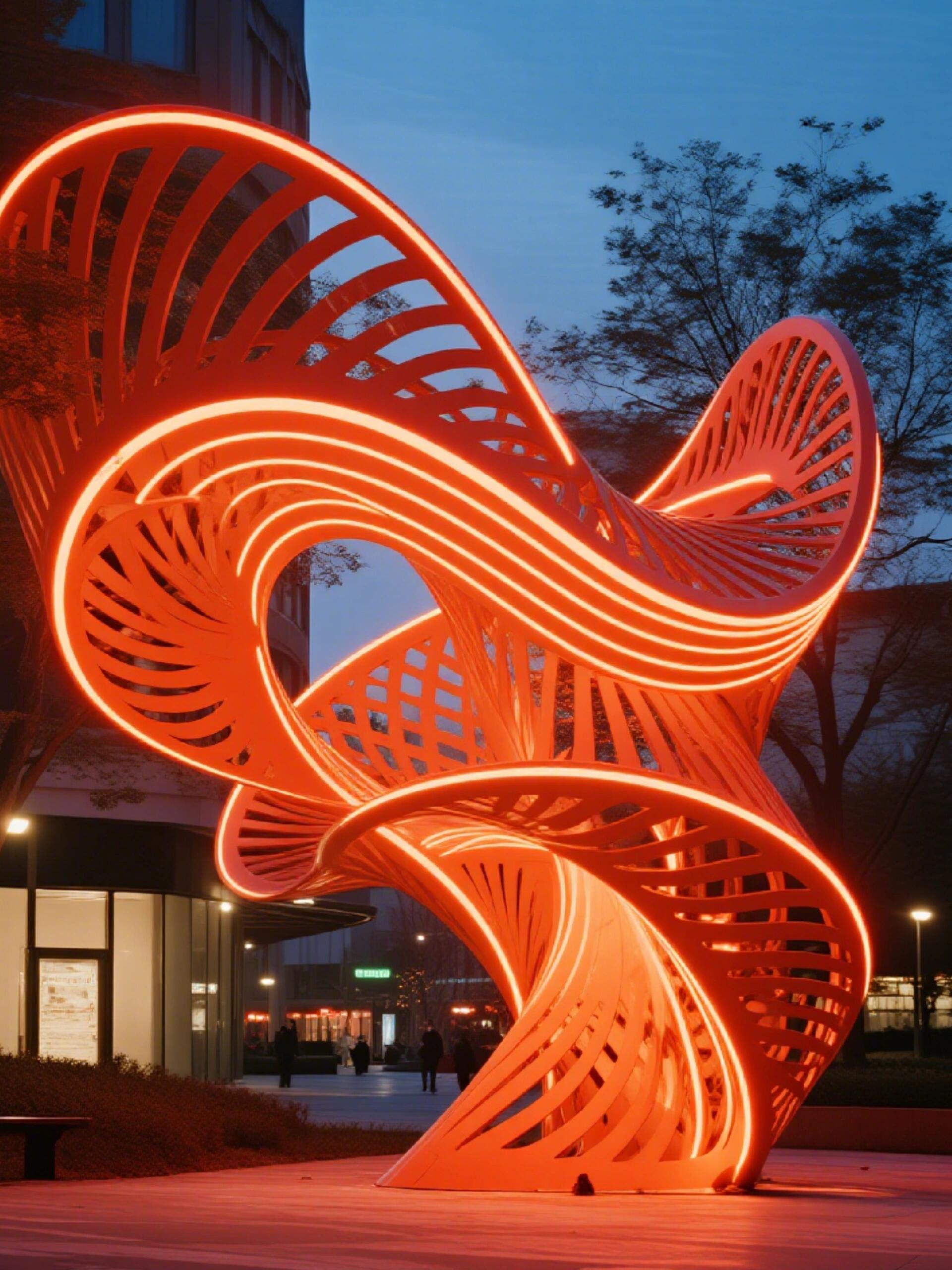 户外商业区不锈钢异型发光摆件 - China Cross-border Sculpture Factory